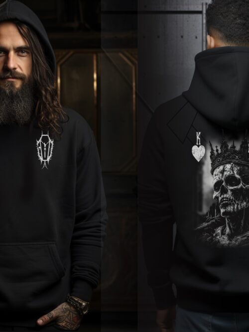 EdsDead logo/King of Hearts Unisex Black HOODIE