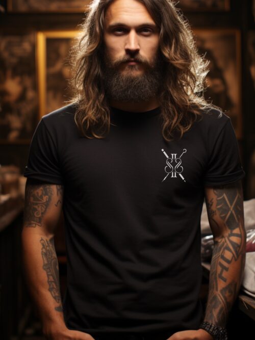 Sketch 2 Skin- small-left-chest-logo-Unisex-Black-Tshirt (Copy)