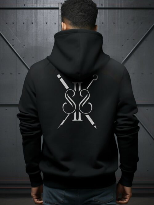 Sketch 2 Skin Logo-Back-Unisex-Black-Hoodie
