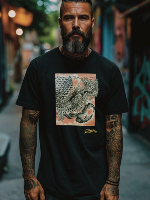 "Dragon"-Unisex-Black-Tshirt